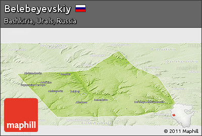 Physical Panoramic Map of Belebeyevskiy, lighten