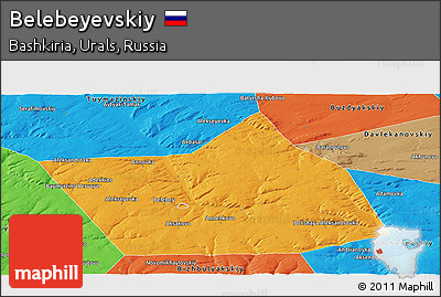 Political Panoramic Map of Belebeyevskiy