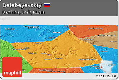 Political Panoramic Map of Belebeyevskiy