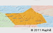 Political Panoramic Map of Belebeyevskiy, lighten