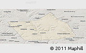 Shaded Relief Panoramic Map of Belebeyevskiy, semi-desaturated