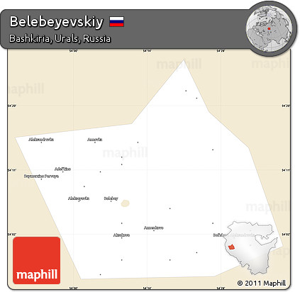 Classic Style Simple Map of Belebeyevskiy, single color outside