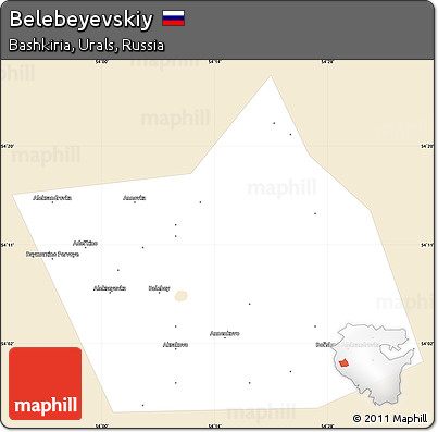 Classic Style Simple Map of Belebeyevskiy, single color outside