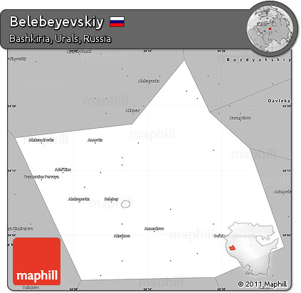 Gray Simple Map of Belebeyevskiy