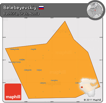 Political Simple Map of Belebeyevskiy, cropped outside