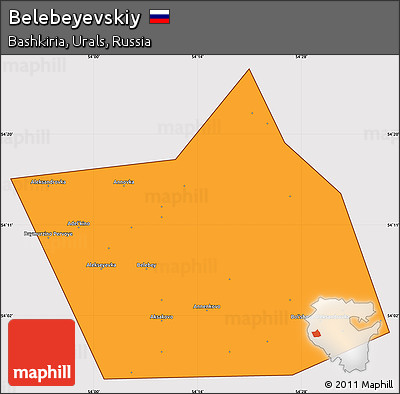 Political Simple Map of Belebeyevskiy, cropped outside