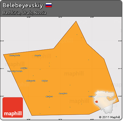 Political Simple Map of Belebeyevskiy, cropped outside