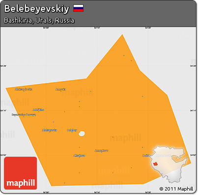 Political Simple Map of Belebeyevskiy, single color outside