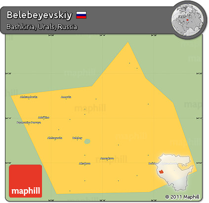 Savanna Style Simple Map of Belebeyevskiy, single color outside