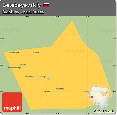 Savanna Style Simple Map of Belebeyevskiy, single color outside