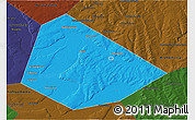 Political 3D Map of Birskiy, darken