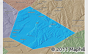 Political 3D Map of Birskiy, semi-desaturated