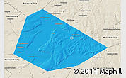 Political 3D Map of Birskiy, shaded relief outside