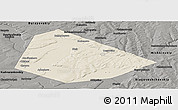 Shaded Relief Panoramic Map of Birskiy, darken, semi-desaturated
