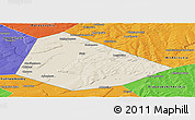 Shaded Relief Panoramic Map of Birskiy, political outside