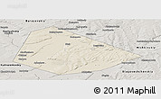 Shaded Relief Panoramic Map of Birskiy, semi-desaturated