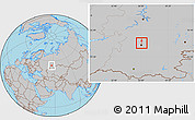 Gray Location Map of Blagoveshchensk
