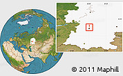 Satellite Location Map of Blagoveshchensk, highlighted grandparent region