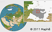 Satellite Location Map of Blagoveshchensk, highlighted parent region, highlighted grandparent region