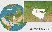 Satellite Location Map of Blagoveshchensk, highlighted parent region