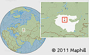 Savanna Style Location Map of Blagoveshchensk, highlighted parent region, hill shading
