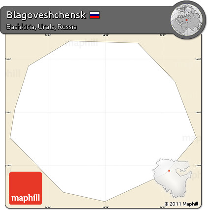 Classic Style Simple Map of Blagoveshchensk
