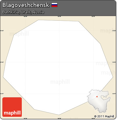 Classic Style Simple Map of Blagoveshchensk