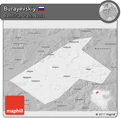 Gray 3D Map of Burayevskiy