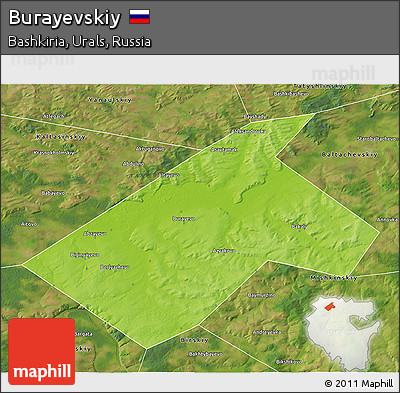 Physical 3D Map of Burayevskiy, satellite outside