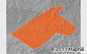 Political 3D Map of Burayevskiy, desaturated