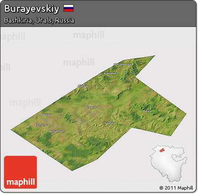 Satellite 3D Map of Burayevskiy, cropped outside