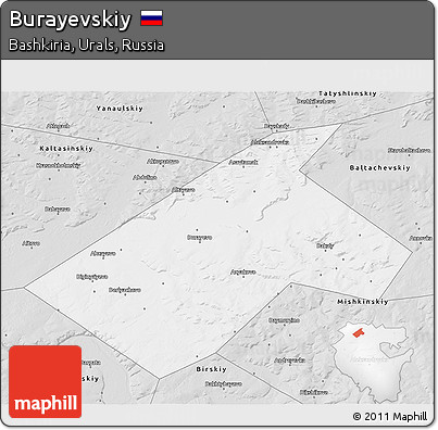 Silver Style 3D Map of Burayevskiy