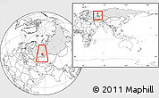 Blank Location Map of Burayevskiy, highlighted country, highlighted parent region, within the entire country