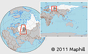 Gray Location Map of Burayevskiy, highlighted country, highlighted grandparent region, within the entire country