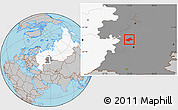 Gray Location Map of Burayevskiy, highlighted country, highlighted grandparent region