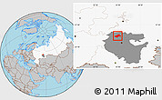 Gray Location Map of Burayevskiy, highlighted country, highlighted parent region