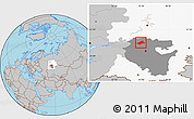 Gray Location Map of Burayevskiy, highlighted parent region, highlighted grandparent region
