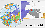 Political Location Map of Burayevskiy, highlighted parent region, highlighted grandparent region