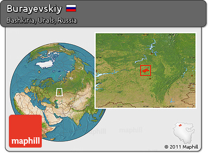 Satellite Location Map of Burayevskiy