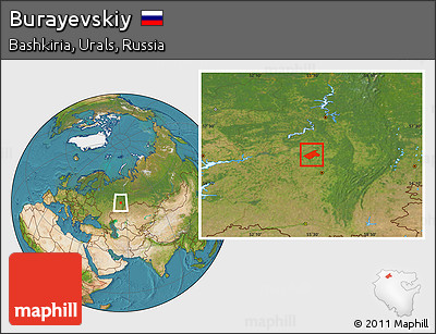 Satellite Location Map of Burayevskiy