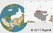 Satellite Location Map of Burayevskiy, highlighted country, highlighted parent region