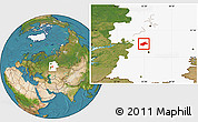 Satellite Location Map of Burayevskiy, highlighted grandparent region