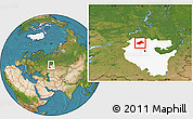 Satellite Location Map of Burayevskiy, highlighted parent region