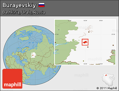 Savanna Style Location Map of Burayevskiy, highlighted grandparent region