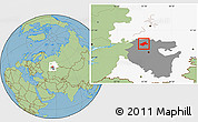 Savanna Style Location Map of Burayevskiy, highlighted parent region, highlighted grandparent region