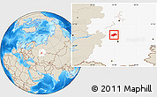 Shaded Relief Location Map of Burayevskiy, highlighted grandparent region
