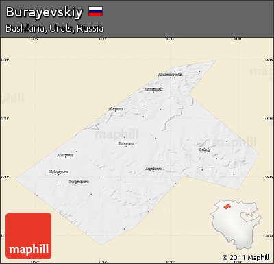Classic Style Map of Burayevskiy, single color outside