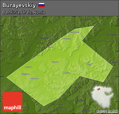 Physical Map of Burayevskiy, darken