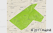 Physical Map of Burayevskiy, shaded relief outside