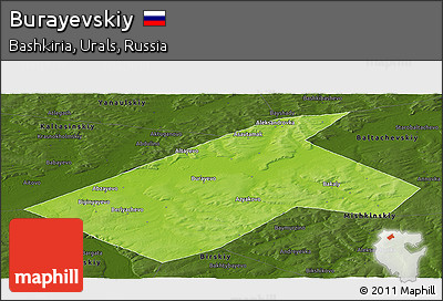 Physical Panoramic Map of Burayevskiy, darken